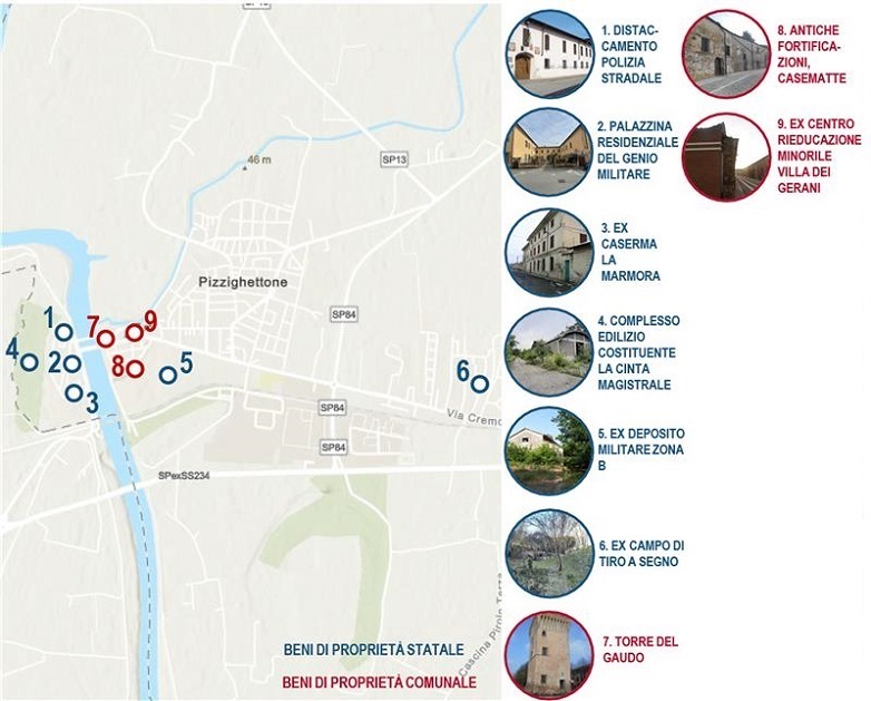 Mappa immobili Piano Città Pizzighettone (CR) Mappa immobili Piano Città Pizzighettone (CR)