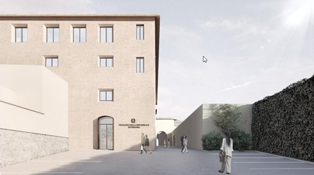 Render dell’Ex Carcere Femminile, futura sede della Procura della Repubblica e la Polizia Giudiziaria