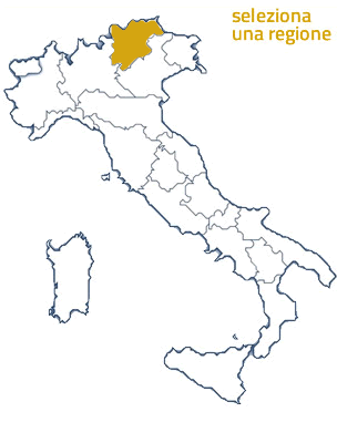 Cartina dell'Italia con mappatura delle regioni
